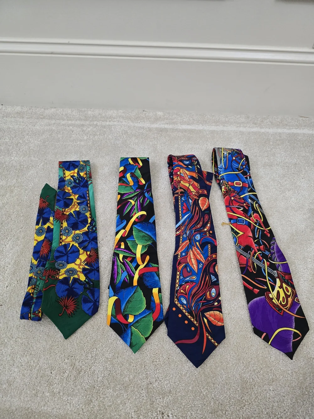 Rush Limbaugh Men's Silk Necktie - Vibrant Abstract Floral Pattern